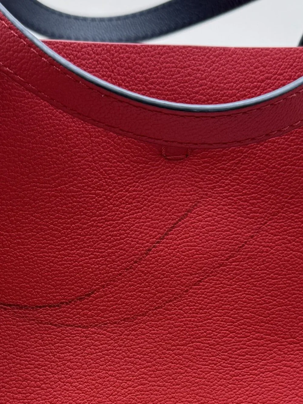 CH Carolina Herrera Large Red Leather Tote Bag with Removable Zip Pouch